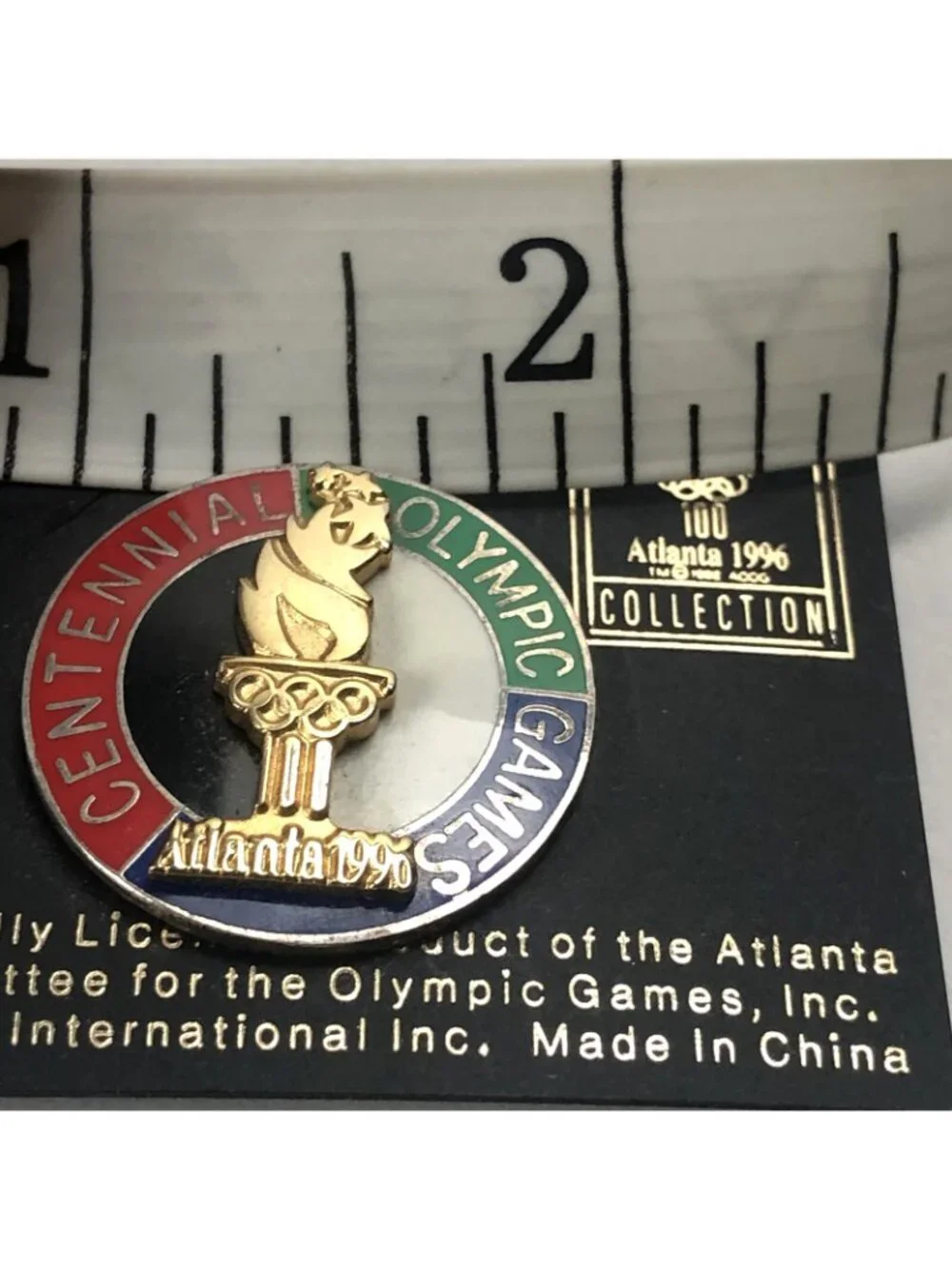 Aminco 1996 Olympic Games Collection Atlanta Torch Brooch Pin Souvenir